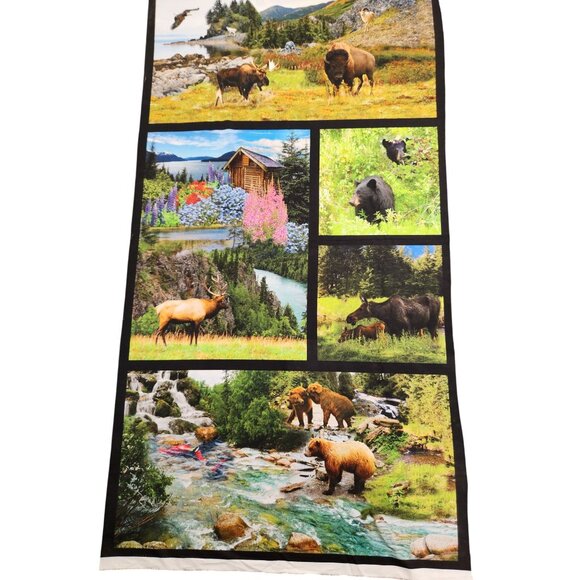Natures Wonder Scenic Wildlife Fabric Panel 24"x44" By Studio RK For Robert Kauf - Picture 9 of 14